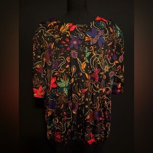 Vintage Top Notch Colorful Blouse